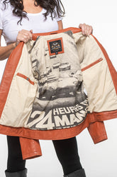 Women's 24H Le Mans Cyntia rust leather jacket